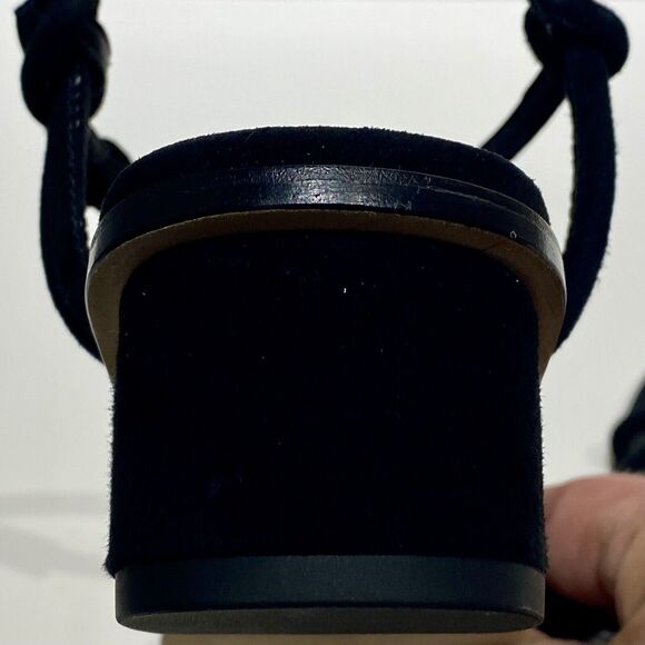 J Mclaughlin Delilah Womens 9.5 Black Suede Sandals Block Heel Leather Soles EUC - Picture 6 of 13